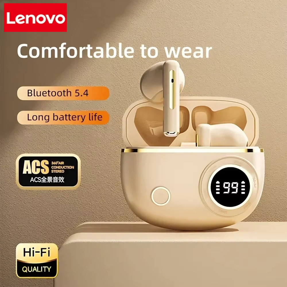 Noise Cancelling Headphone - Lenovo TWS Wireless Bluetooth Headset LED