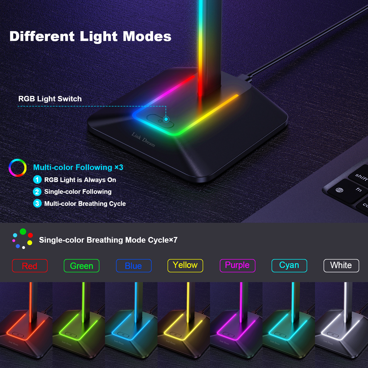 New Bee Z8 RGB Headphones Stan - Headphone Stand Desk 리뷰 및 가격