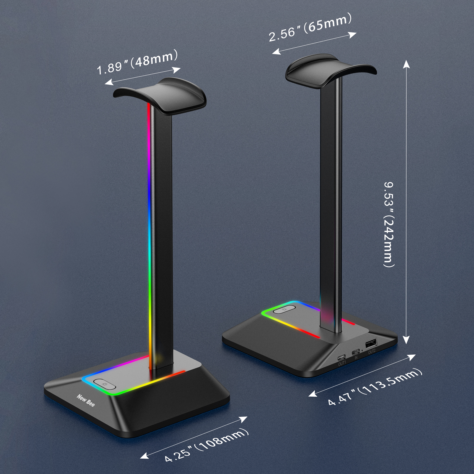 New Bee Z8 RGB Headphones Stan - Headphone Stand Desk 리뷰 및 가격