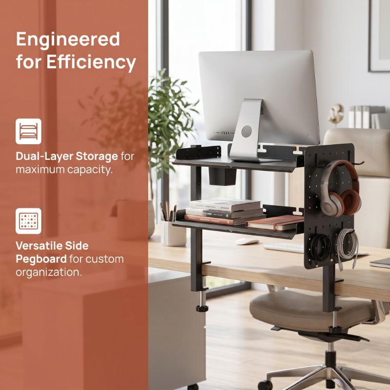 2-Tier Metal Clamp Desk Shelf  - Headphone Stand Desk 리뷰 및 가격