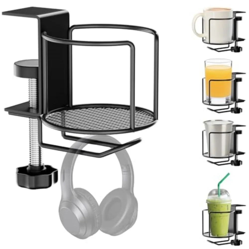 2-in-1 Adjustable Desk Cup Hol - Headphone Stand Desk 리뷰 및 가격