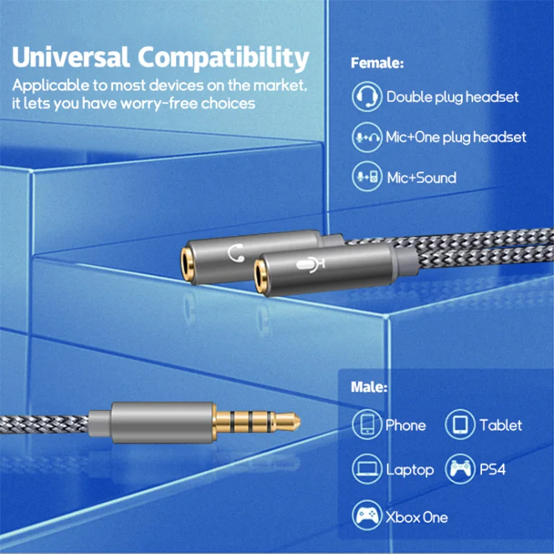 Headset splitter 3.5mm audio m - Earphone Splitter Jack 리뷰 및 가격
