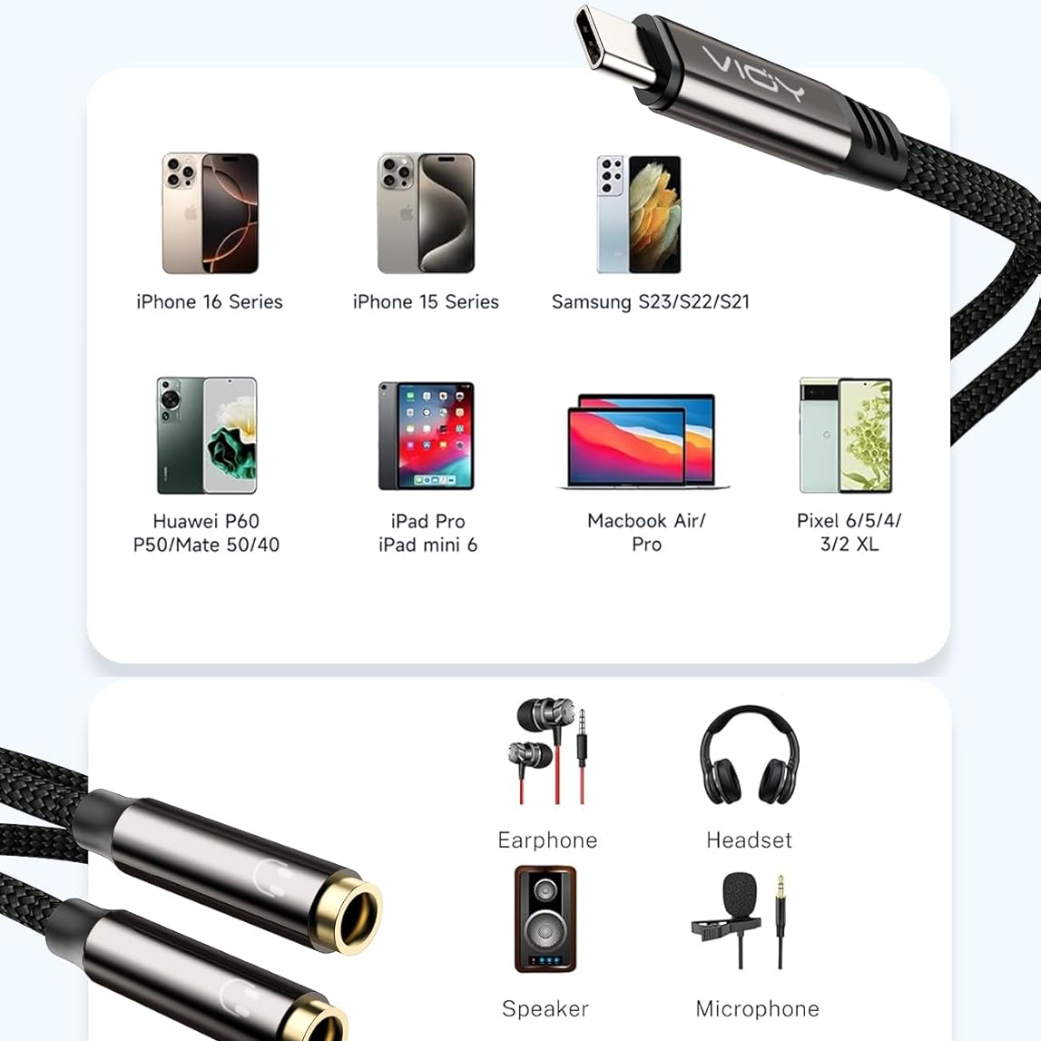 USB C To Dual 3.5mm Female Hea - Audio Splitter Y 리뷰 및 가격