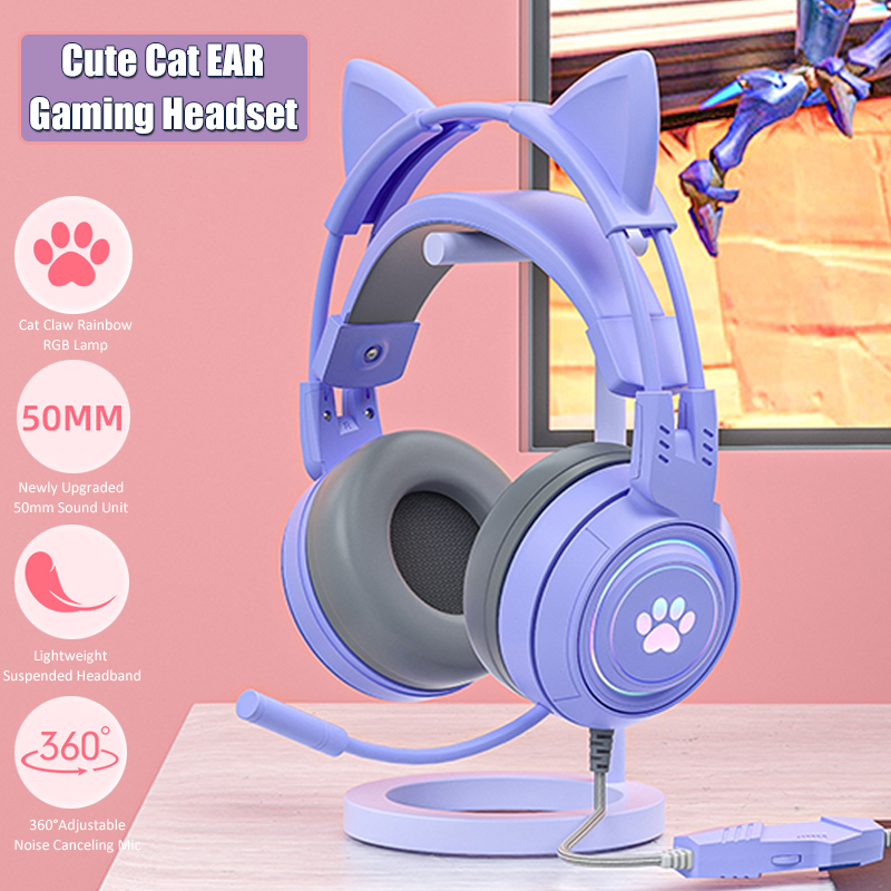 Cute Cat Ear Gaming Headphones - Gaming Headset Rgb 리뷰 및 가격