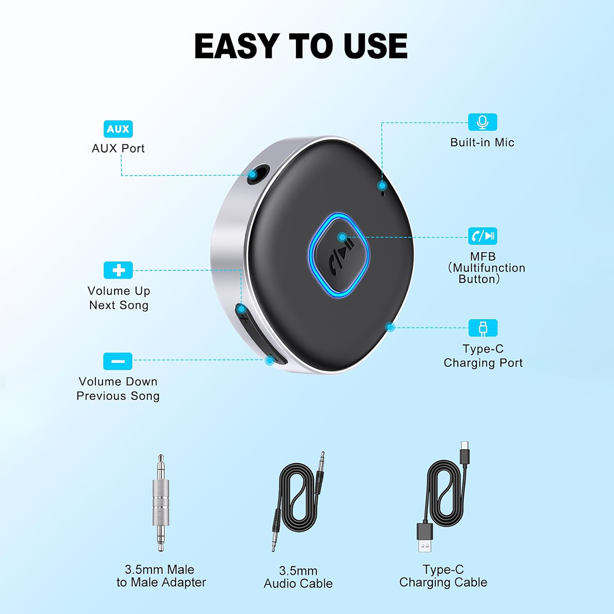 Car Bluetooth AUX Adapter, Min - Bluetooth Adapter Receiver 리뷰 및 가격